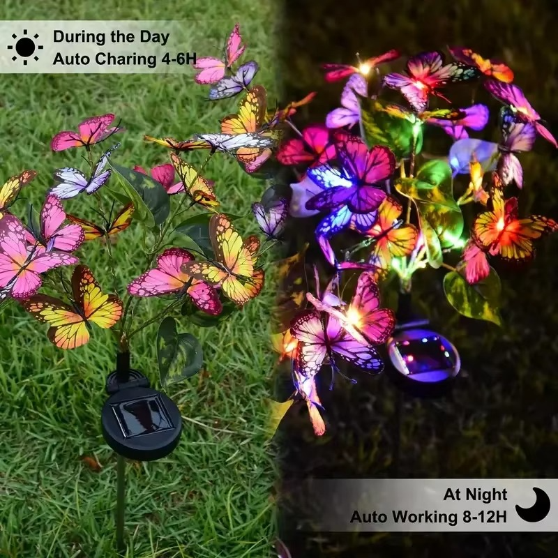 🦋 50% RABATT! ☀️ Solarbetriebene Schmetterlingslampe – Wasserfest, Automatisch Ein/Aus & Magische Gartenbeleuchtung 🌙