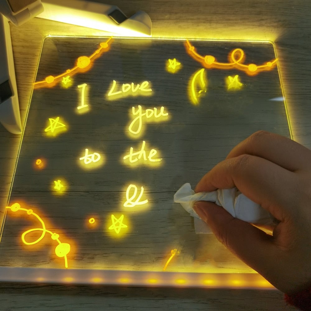 🎁Kreatives Wiederbeschreibbares Acryl LED Nachrichtenschild