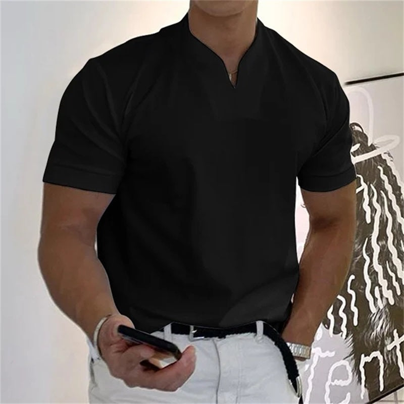Kurzärmliges Sport-T-Shirt mit V-Ausschnitt