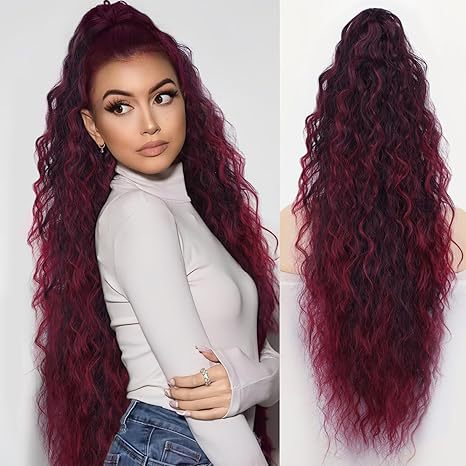 💜 LETZTER TAG DER AKTION - 🔥70 % RABATT 🔥Lockige, gewellte Frizz-Haarverlängerung mit Pferdeschwanz