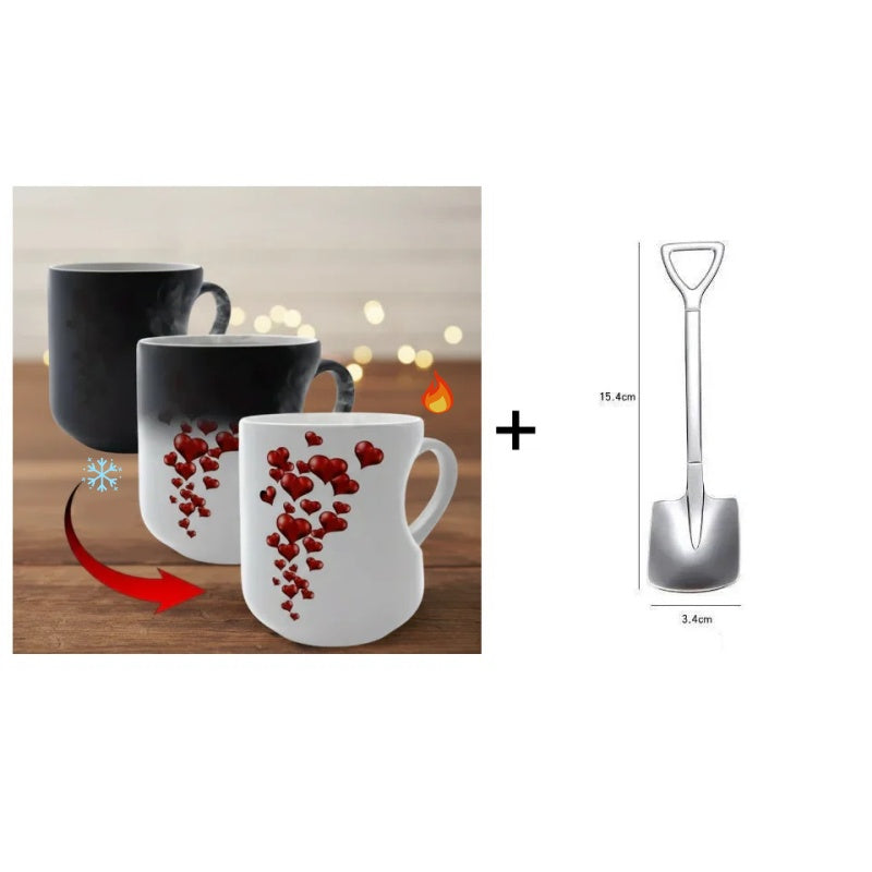 📢📢49% RABATT!!!⏰ Farbwechselnder Keramikbecher mit herzförmigem Henkel zum Valentinstag 💝✨