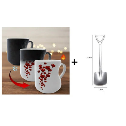 📢📢49% RABATT!!!⏰ Farbwechselnder Keramikbecher mit herzförmigem Henkel zum Valentinstag 💝✨