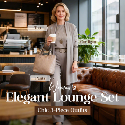 ⏳Zeitlich begrenztes Sonderangebot⏰ Elegantes 3-teiliges Set bestehend aus langem Cardigan, Oberteil und Hose💞