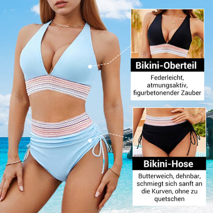 👙Hoch taillierte Bikini-Sets mit Bauchkontrolle und Farbblockdesign