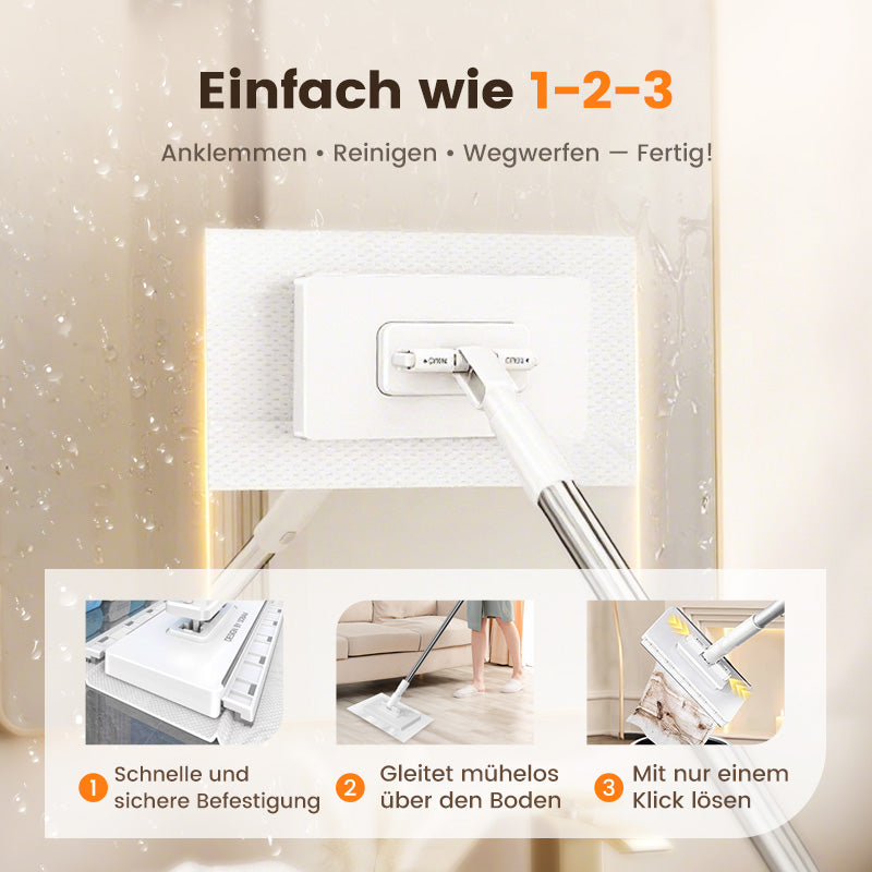 💥 LETZTER TAG! 50% RABATT 💥 Einweg-Staubmopp mit 4 wiederverwendbaren Bezügen 🧹✨