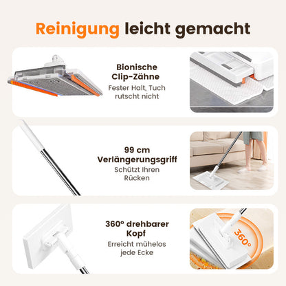 💥 LETZTER TAG! 50% RABATT 💥 Einweg-Staubmopp mit 4 wiederverwendbaren Bezügen 🧹✨