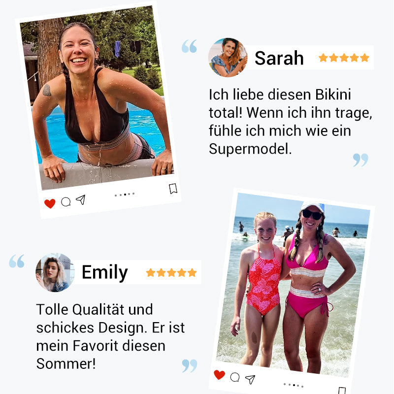 👙Hoch taillierte Bikini-Sets mit Bauchkontrolle und Farbblockdesign