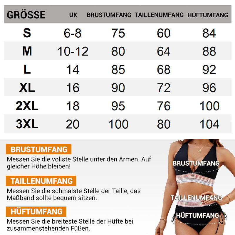 👙Hoch taillierte Bikini-Sets mit Bauchkontrolle und Farbblockdesign