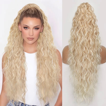 💜 LETZTER TAG DER AKTION - 🔥70 % RABATT 🔥Lockige, gewellte Frizz-Haarverlängerung mit Pferdeschwanz