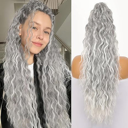 💜 LETZTER TAG DER AKTION - 🔥70 % RABATT 🔥Lockige, gewellte Frizz-Haarverlängerung mit Pferdeschwanz