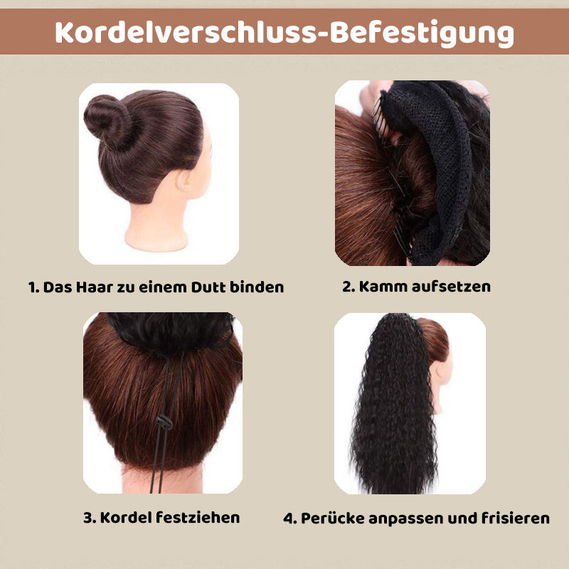 💜 LETZTER TAG DER AKTION - 🔥70 % RABATT 🔥Lockige, gewellte Frizz-Haarverlängerung mit Pferdeschwanz