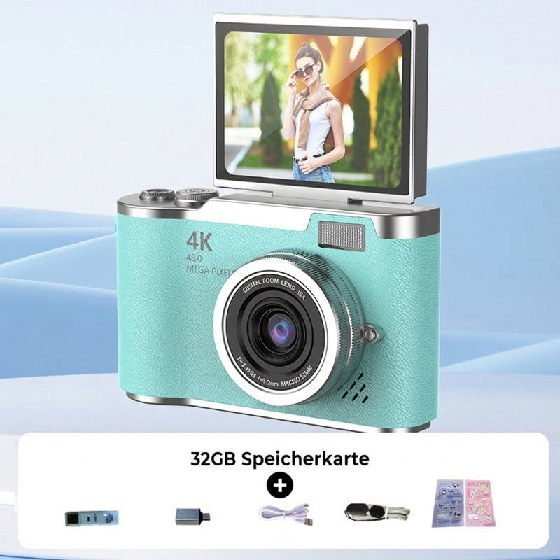 4K HD-Digitalkamera mit klappbarem Bildschirm