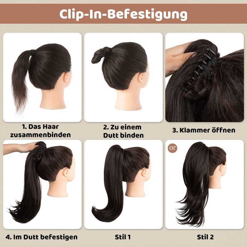 💜 LETZTER TAG DER AKTION - 🔥70 % RABATT 🔥Lockige, gewellte Frizz-Haarverlängerung mit Pferdeschwanz