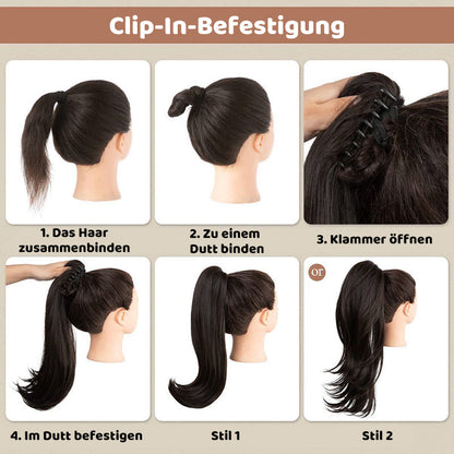 💜 LETZTER TAG DER AKTION - 🔥70 % RABATT 🔥Lockige, gewellte Frizz-Haarverlängerung mit Pferdeschwanz