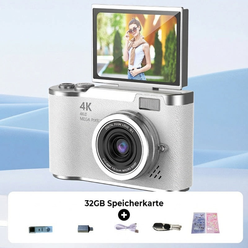 4K HD-Digitalkamera mit klappbarem Bildschirm
