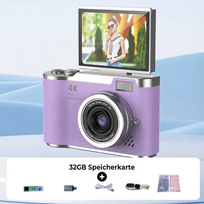 4K HD-Digitalkamera mit klappbarem Bildschirm