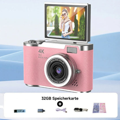 4K HD-Digitalkamera mit klappbarem Bildschirm