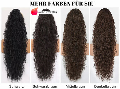💜 LETZTER TAG DER AKTION - 🔥70 % RABATT 🔥Lockige, gewellte Frizz-Haarverlängerung mit Pferdeschwanz