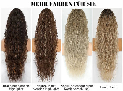 💜 LETZTER TAG DER AKTION - 🔥70 % RABATT 🔥Lockige, gewellte Frizz-Haarverlängerung mit Pferdeschwanz