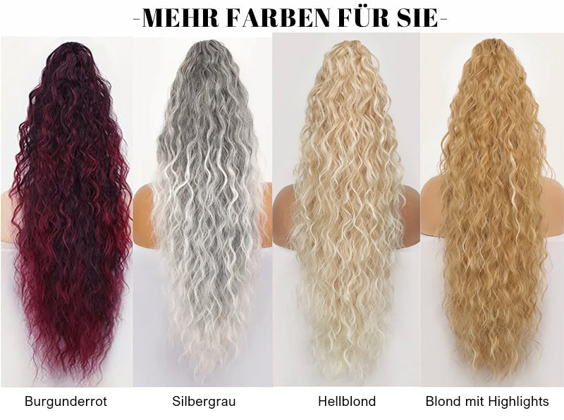 💜 LETZTER TAG DER AKTION - 🔥70 % RABATT 🔥Lockige, gewellte Frizz-Haarverlängerung mit Pferdeschwanz