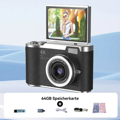 4K HD-Digitalkamera mit klappbarem Bildschirm