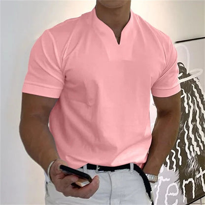 Kurzärmliges Sport-T-Shirt mit V-Ausschnitt