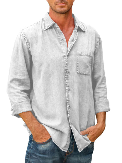 Männer-Jeanshemd(Lange Ärmel)