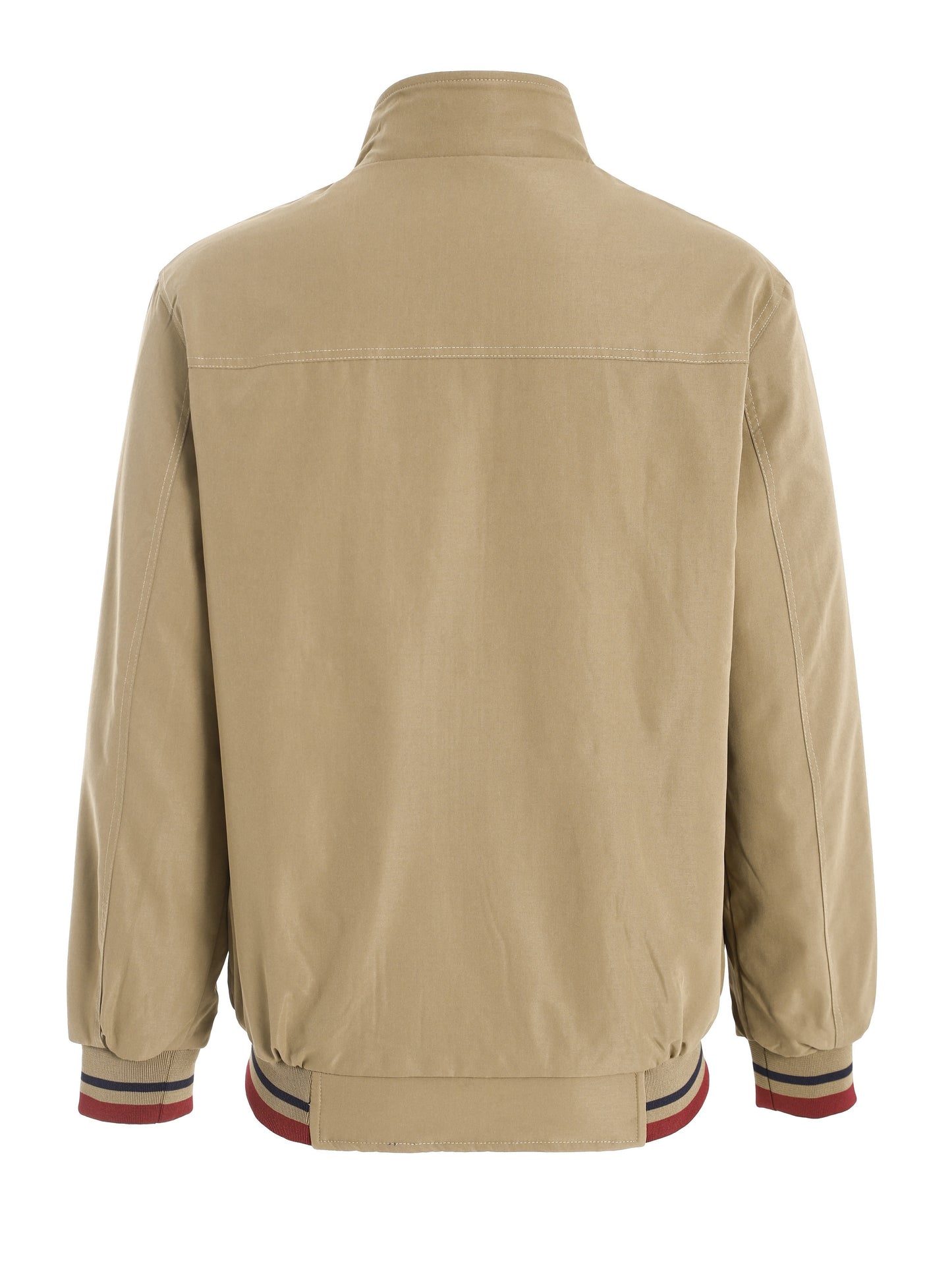 Herrenjacke Olivgrün – Zweifarbige Stehkragen-Jacke mit Reißverschluss