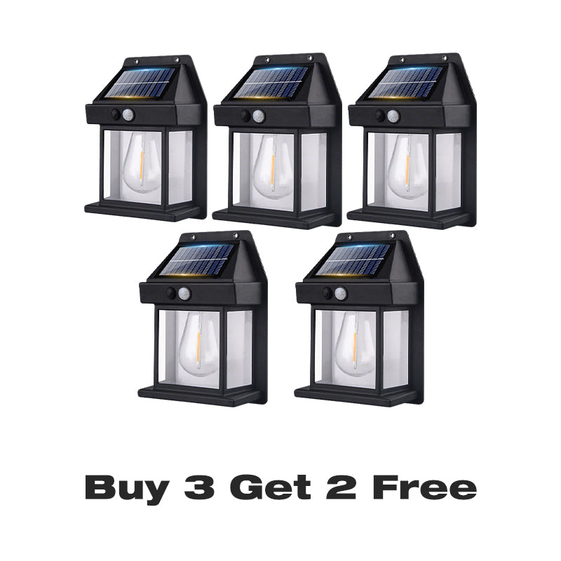 🎁 50 % RABATT! 💡 SOLAR-WANDLEUCHTE – Bewegungssensor & wetterfest 🌟🛒