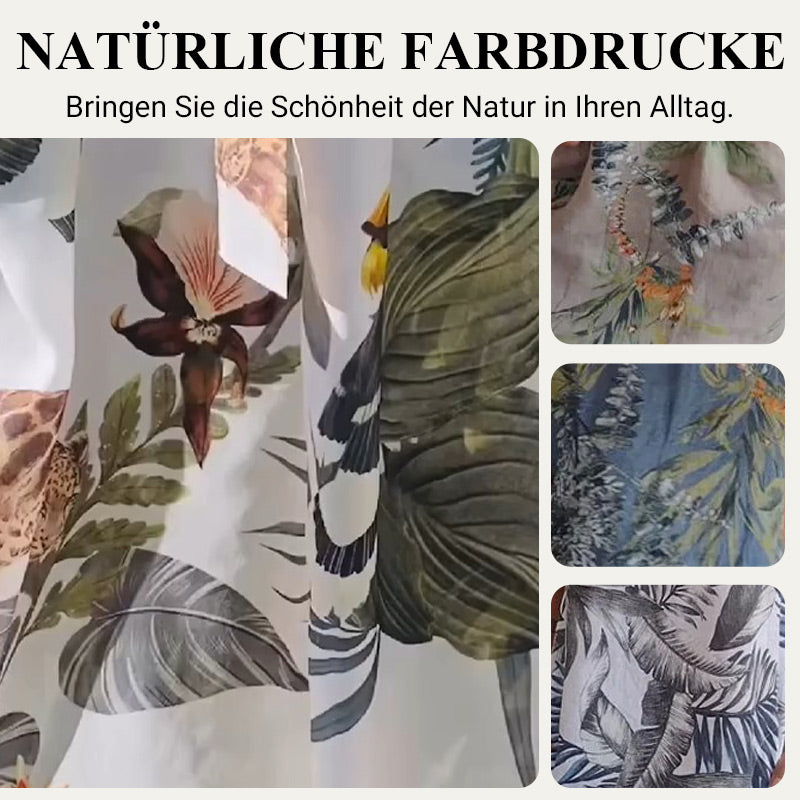 Bedrucktes ILEERA Damenkleid aus Baumwoll-Leinen – Ansicht 4