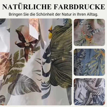 Bedrucktes ILEERA Damenkleid aus Baumwoll-Leinen – Ansicht 4
