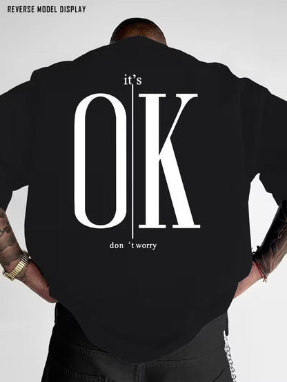 ILEERA Oversized It’s OK T-Shirt in Schwarz – Rückseite