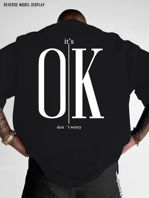 ILEERA Oversized It’s OK T-Shirt in Schwarz – Rückseite