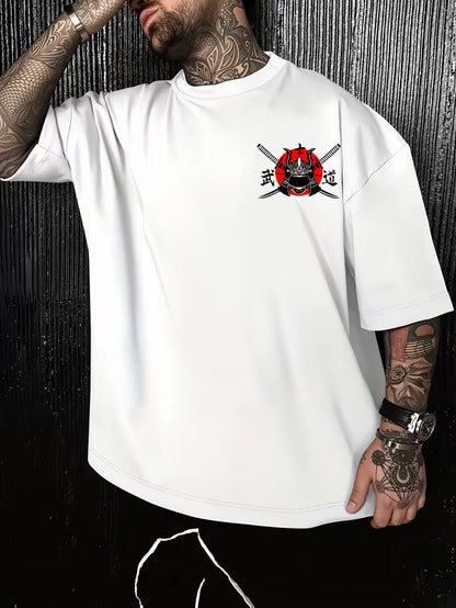 ILEERA Oversize-T-Shirt mit Japan-Art-Print in Weiß – Vorderseite