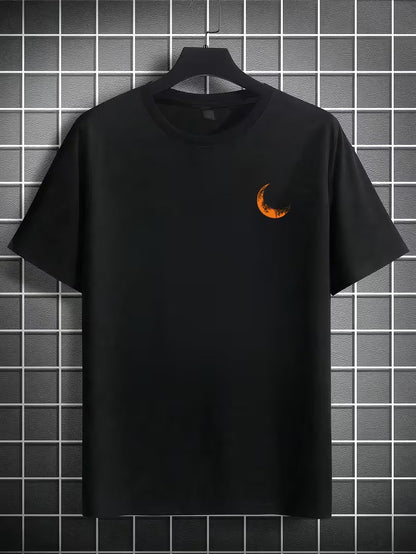ILEERA Oversized Moon Graphic T-Shirt in Schwarz – Vorderseite