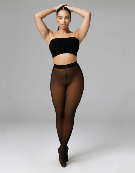 Thermo-Leggings mit Fleecefutter in Bronze – Vorderansicht