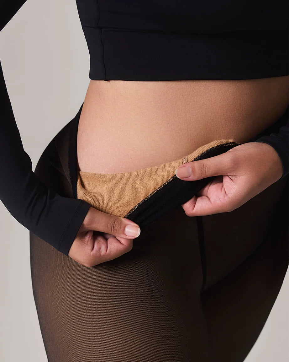 Fleecegefütterte Thermo-Leggings – mittlerer Hautton
