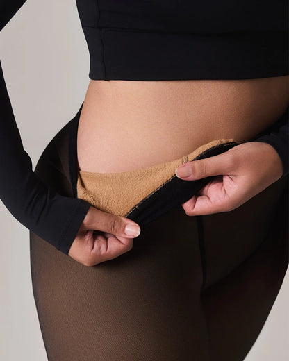 Fleecegefütterte Thermo-Leggings – mittlerer Hautton