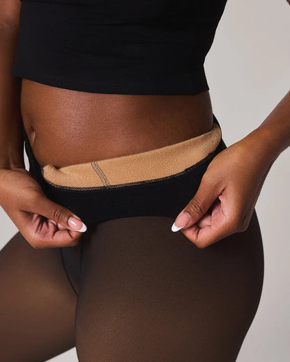 Thermo-Leggings Damen in Sand – Trageansicht