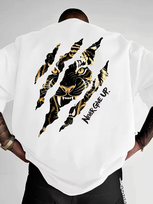 ILEERA Oversize Tiger Art T-Shirt in Schwarz – Produktansicht 1