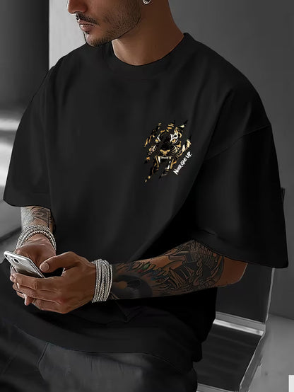 ILEERA Oversize Tiger Art T-Shirt in Weiß – Produktansicht 2