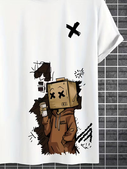ILEERA Urban Sketch T-Shirt in Weiß – Printdetail
