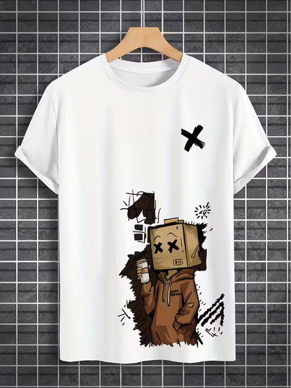 ILEERA Urban Sketch Oversize-T-Shirt in Weiß – Vorderseite
