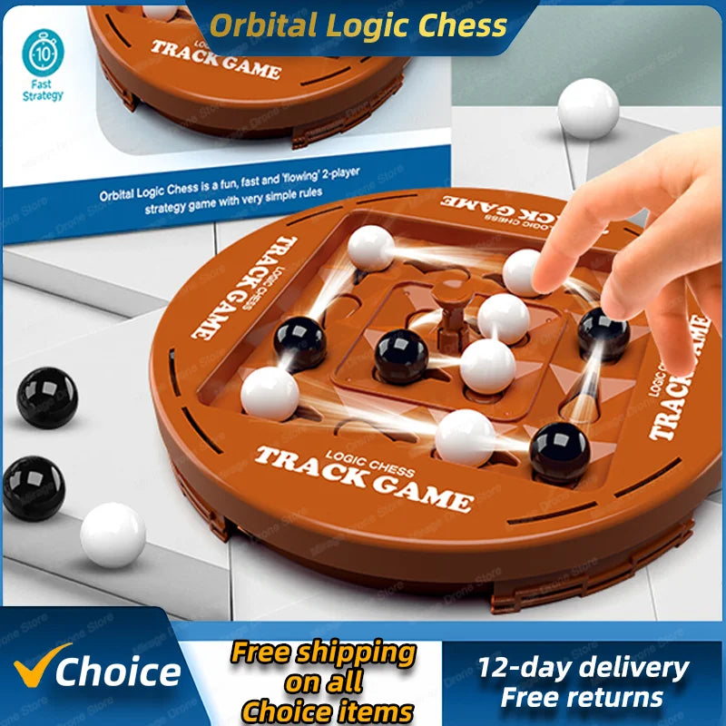 ♟️🌀Logik Schach Track Spielset für 2-4 Spieler, lustige Familien Spieleabend Unterhaltung
