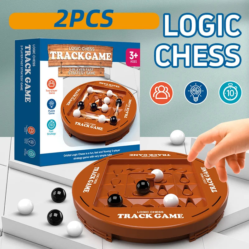 ♟️🌀Logik Schach Track Spielset für 2-4 Spieler, lustige Familien Spieleabend Unterhaltung