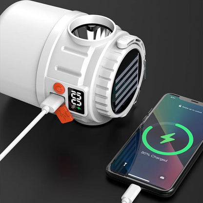 Solar-Außenleuchte mit digitaler Anzeige und zwei Lichtquellen
