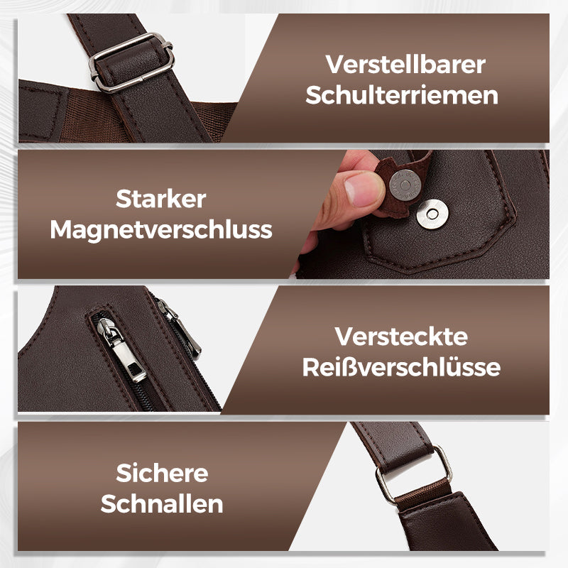 Premium Leder Unterarmtasche für Herren und Damen, dieftechnisch mit verstecktem Fach für Handys und Outdoor Ausrüstung, vielseitig für Radfahren, Wandern und mehr