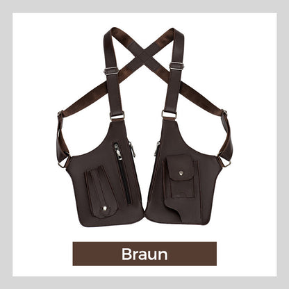 Premium Leder Unterarmtasche für Herren und Damen, dieftechnisch mit verstecktem Fach für Handys und Outdoor Ausrüstung, vielseitig für Radfahren, Wandern und mehr