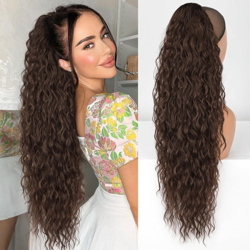 💜 LETZTER TAG DER AKTION - 🔥70 % RABATT 🔥Lockige, gewellte Frizz-Haarverlängerung mit Pferdeschwanz