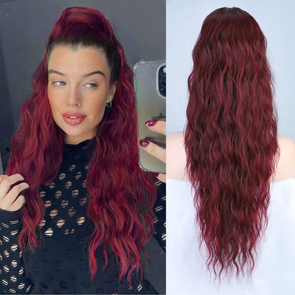 💜 LETZTER TAG DER AKTION - 🔥70 % RABATT 🔥Lockige, gewellte Frizz-Haarverlängerung mit Pferdeschwanz